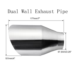 Stainless Steel Car Exhaust Muffler Pipe Dual/Single Wall Exhaust Tip Modification Auto SUV Tail Tube