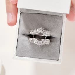 Newshe Grand Ring Enhancer for Women's Engagement Rings 925 Sterling Silver AAAAA Cz Wedding Band Bridal Jewelry Suprising Gift