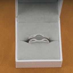 Newshe Solid 925 Sterling Silver Hollow Wedding Rings Enhancer For Women Round White AAAAA CZ Infinity Wrap Guard Band Jewelry