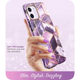For iPhone 12 Case/12 Pro Case 6.1" (2020) I-BLASON Cosmo Full-Body Glitter Marble Bumper Case with Built-in Screen Protector