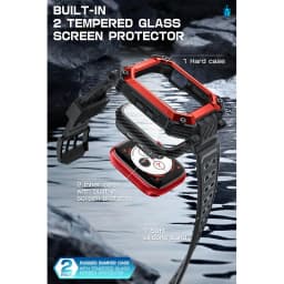 SUPCASE For Apple Watch 9/8/7 Case (45mm) UB Pro Rugged Protective Case with 2Pcs Tempered Glass Screen Protector
