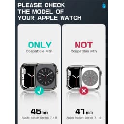 SUPCASE For Apple Watch 9/8/7 Case (45mm) UB Pro Rugged Protective Case with 2Pcs Tempered Glass Screen Protector