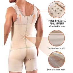 Slimming Bodysuit for Men Tummy Control Full Body Shaper Compress Abdomen Underwear Breathable Weight Loss Shapewear Plus Size