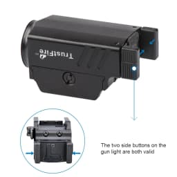 TrustFire GM23 Tactical LED Flashlight 800 Lumens GL0ck Light Rail Mounted USB Rechargeable Torch