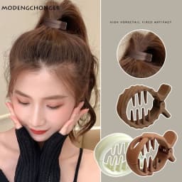 New Matte Round Grab Clip High Ponytail Fixed Gripper Artifact All-Match Retro Shark Clip Hairpin For Women Back Head Hairpin