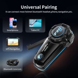 Fodsports FX8 AIR Motorcycle Intercom Helmet Bluetooth Headset,FM Radio,3 Sound Effects,Music Share