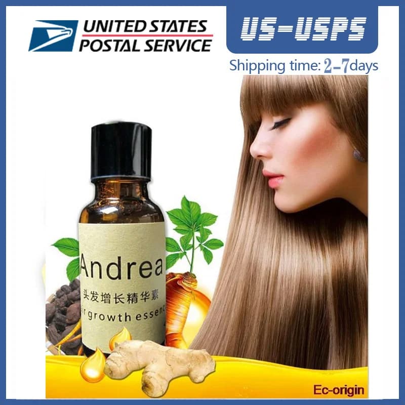 Andrea Hair Fast Hair Growth Essentielle Herbal Keratin Dense Alopecia Loss Liquid Ginger Sunburst Yuda Pilatory Oil 20ml