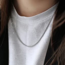 Width 2mm/3mm/4mm Round Box Link Chain for Mens Women Silver Color Stainless Steel Neckalce Never Fade Waterproof Dropshipping