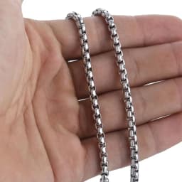 Width 2mm/3mm/4mm Round Box Link Chain for Mens Women Silver Color Stainless Steel Neckalce Never Fade Waterproof Dropshipping