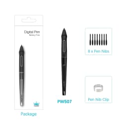 HUION PW507 Battery-Free Stylus for Huion Kamvas PRO 12(GT-116)/PRO 13(GT-133) / Pro 16(GT-156),Kamvas 16(GS1561)/20(GS1901)