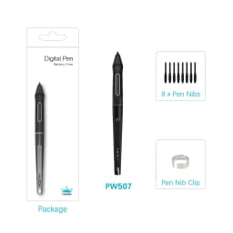 HUION PW507 Battery-Free Stylus for Huion Kamvas PRO 12(GT-116)/PRO 13(GT-133) / Pro 16(GT-156),Kamvas 16(GS1561)/20(GS1901)