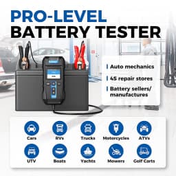 TOPDON BT300P Car Battery Tester with Printer 12V Digital Charging Cranking Test Tools for Vehicle Auto Analyzer 100-2000CCA
