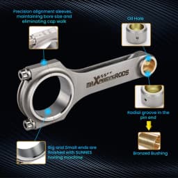 4340 Forged Steel H-Beam Connecting Rods For BMW 328i 528i E36 E46 M52B28 135mm Balanced Cranks Bellie Pleuel Conrod