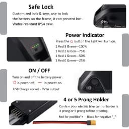 36V 10Ah/15Ah/20AH Hailong Ebike Battery with USB Lithium Li-ion 18650 Motor Bike Conversion Kit Electric Bike Bicycle