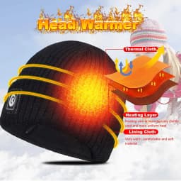 Savior Heated Hat Battery Heated Beanie Electric Rechargeable Warm Winter Heated Fleece Cap