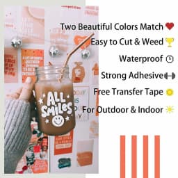 HTVRONT 12"X 5ft Permanent Adhesive Vinyl Roll 30x152cm Glossy Self-adhesive Film For Cricut Craft Art Sign Decal Windows Glass