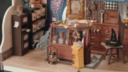 Robotime Rolife DIY Mystery Archives Bureau Decorative Ornament Kids Adult Miniature Fantasy Magic Doll House Wooden Kit Toy
