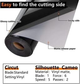 HTVRONT 12"X30ft/30x900cm Glossy Permanent Adhesive Vinyl Roll for Cricut Craft Cutter DIY Cup Glass Phone Case Decor Stickers