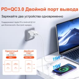 QERE Fast Charger PD 30W GaN Phone Universal Adapters EU Plug Safe Type C USB Intelligent Lightning Fast Charging Mini Portable