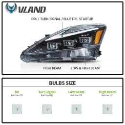 VLAND Car LED Headlights Assembly for Lexus IS250 IS350 C ISF 2006-2013 bule DRL Auto Styling Front Lamps Accessories Lights