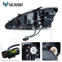 VLAND Car LED Headlights Assembly for Lexus IS250 IS350 C ISF 2006-2013 bule DRL Auto Styling Front Lamps Accessories Lights