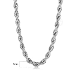 Silver Color Twisted Rope Chain Necklace For Women Men Stainless Steel Link Chain Punk Vintage Metal Collar