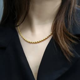 Silver Color Twisted Rope Chain Necklace For Women Men Stainless Steel Link Chain Punk Vintage Metal Collar