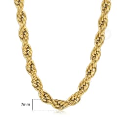 Silver Color Twisted Rope Chain Necklace For Women Men Stainless Steel Link Chain Punk Vintage Metal Collar