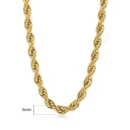 Silver Color Twisted Rope Chain Necklace For Women Men Stainless Steel Link Chain Punk Vintage Metal Collar