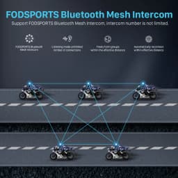 Fodsports FX10C Mesh Motorcycle Bluetooth Mesh Intercom Wireless Helmet Headset,Music Share,FM Radio.