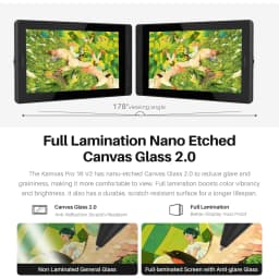 2026 Newest Model HUION Kamvas Pro 16 V2 15.6" Full-Laminated Pen Display 16K Pressure Smart Touch Bar & 6 Keys Art Tablet