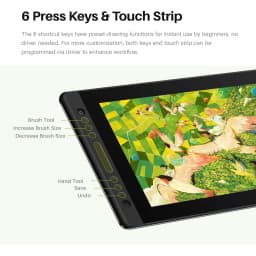 2026 Newest Model HUION Kamvas Pro 16 V2 15.6" Full-Laminated Pen Display 16K Pressure Smart Touch Bar & 6 Keys Art Tablet