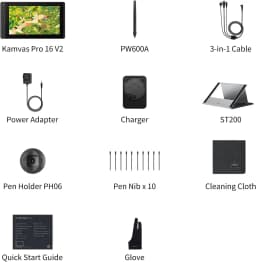 2026 Newest Model HUION Kamvas Pro 16 V2 15.6" Full-Laminated Pen Display 16K Pressure Smart Touch Bar & 6 Keys Art Tablet
