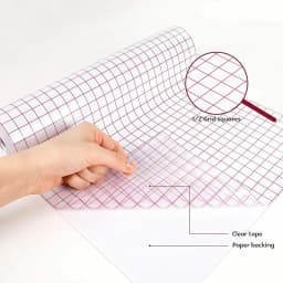 HTVRONT 12inX80ft/50ft/30ft Transfer Tape Red Alignment Grid Application Paper for Cricut Craft Cup Car DIY Decal Adhesive Vinyl
