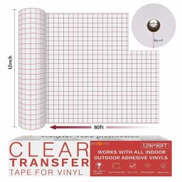 HTVRONT 12inX80ft/50ft/30ft Transfer Tape Red Alignment Grid Application Paper for Cricut Craft Cup Car DIY Decal Adhesive Vinyl
