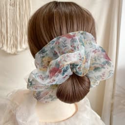 2021 New Fashion Oversized Organza Flower Large Hair Scrunchies Elastic Hair Ropes For Woman Girls Temperament Hair Accessories