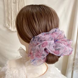 2021 New Fashion Oversized Organza Flower Large Hair Scrunchies Elastic Hair Ropes For Woman Girls Temperament Hair Accessories