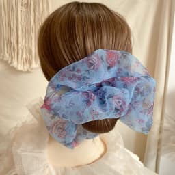 2021 New Fashion Oversized Organza Flower Large Hair Scrunchies Elastic Hair Ropes For Woman Girls Temperament Hair Accessories