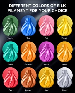 SUNLU SILK 3D Printing Filament 1.75MM +/-0.02MM 1KG Close To Silk Effect Smooth And Delicate More Tenacity Than PLA And PLAPLUS