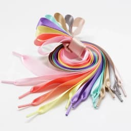 1Pair Satin Silk Ribbon Shoelaces White Sneaker shoes lace  Canvas shoe laces 2cm Width 80cm/100cm/120cm Length Shoelace