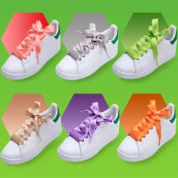 1Pair Satin Silk Ribbon Shoelaces White Sneaker shoes lace  Canvas shoe laces 2cm Width 80cm/100cm/120cm Length Shoelace