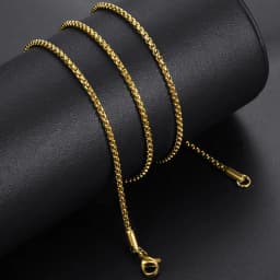 Width 2mm Round Box Chain Necklaces For Women Men Gold Color Stainless Steel Necklace Never Fade Wholesale Jewelry KN385