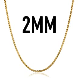 Width 2mm Round Box Chain Necklaces For Women Men Gold Color Stainless Steel Necklace Never Fade Wholesale Jewelry KN385