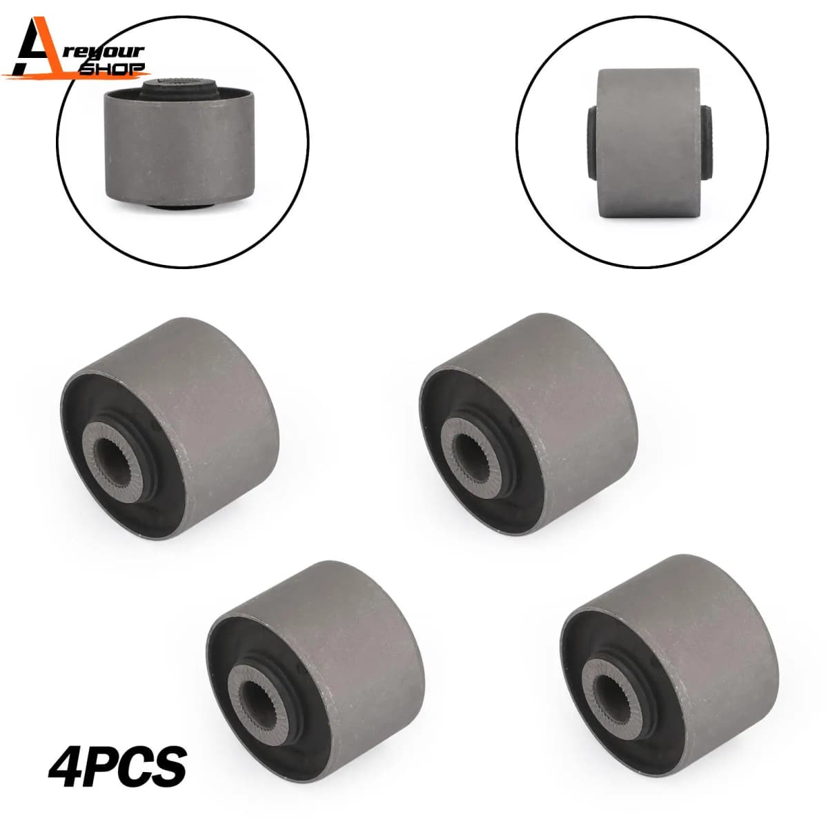 Areyourshop 4pcs Radius Arm Suspension Bush for NISSAN Y60 GQ Y61 GU Patrol 54560-01J00 54560-VB011 54560-VB012 Car Parts