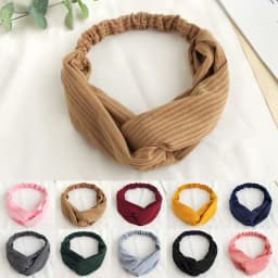 1PC Ladies Hair Accessories Masks Anti-leather Button Hair Band Sports Yoga Elastic Cross Solid Color Knitted Headband Woman