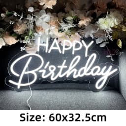 72cm Happy Birthday Neon Sign Party Decor Birthday Gifts Large Size Led Neon Lights Room Bedroom Decor Wall Art Neon Led Signs