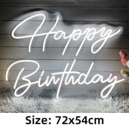 72cm Happy Birthday Neon Sign Party Decor Birthday Gifts Large Size Led Neon Lights Room Bedroom Decor Wall Art Neon Led Signs