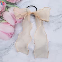 1PC Organza Streamers Elastic Hair Bands for Women Girls Bowknot Scrunchies Headband Hair Ties Ponytail Holder Hair Accessories
