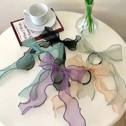 1PC Organza Streamers Elastic Hair Bands for Women Girls Bowknot Scrunchies Headband Hair Ties Ponytail Holder Hair Accessories
