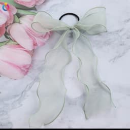 1PC Organza Streamers Elastic Hair Bands for Women Girls Bowknot Scrunchies Headband Hair Ties Ponytail Holder Hair Accessories